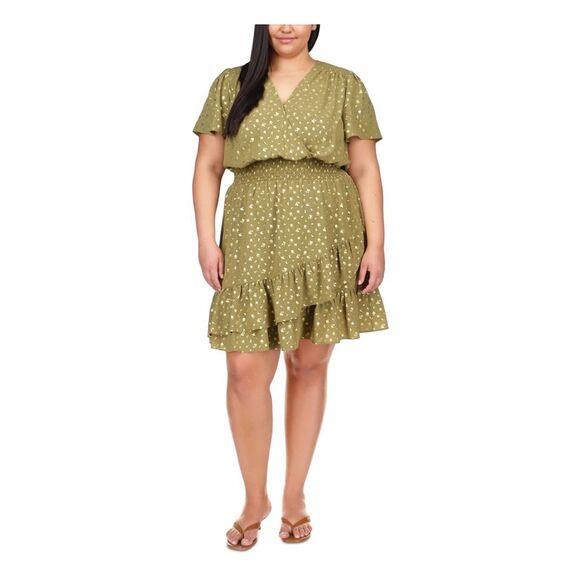 MICHAEL MICHAEL KORS Dresses & Skirts - MICHAEL MICHAEL KORS Womens Green Unlined Hook And Eye Closure Dress Plus 1X